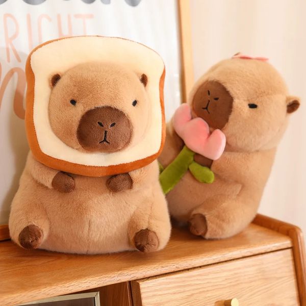 Kawaii capybara peluche giocattolo adorabile svolta a dinosaur unicorno unicorno bambola ripieno di cartone animato cuscino animale per bambini regalo 240422