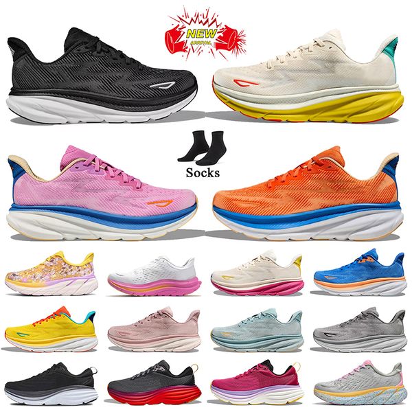 Hokas Clifton 9 Hoka Bondi 8 Running Shoes Kawana Black White Pink Cyclamen Sweet Lilac Vibrant Orange Cloud Runners【code ：L】Trainers Sneakers