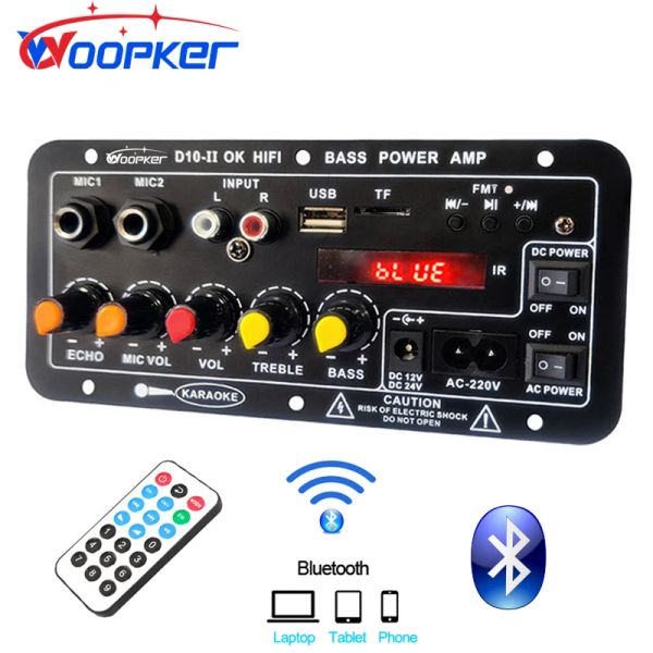 Amplificador Woopker D10II Bluetooth Audio Amplifier Board com tela LED 30120W para módulo de amplificador de energia de 4 ohm de 4 ohm
