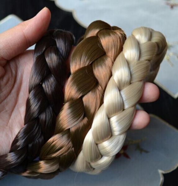 25 cm de largura de chegada moda bohemian wigs tranças grossa larga faixa de cabeça popular acessórios para cabelos de moda6097647