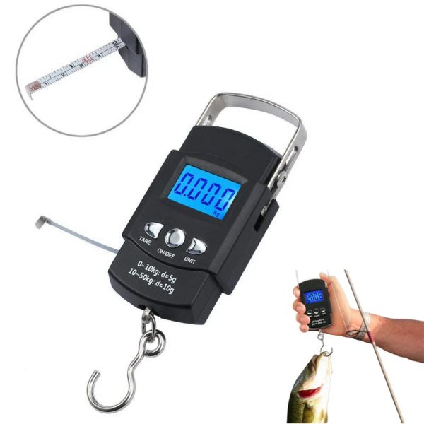 Accessori Scala digitale portatile LCD Display Valuta Valica porta palmante della pesatura per la pesca Accessori Equilibrio elettronico