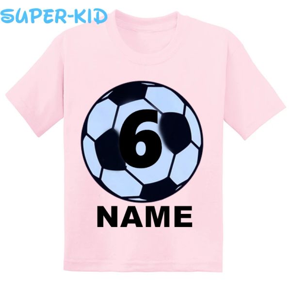 T-Shirts Fußball-Ballgeburtstagshemden für Jungen oder Mädchen 4. 5. 6. personalisierte Fußballtrikothemd für Kinder Sportgeburtstagshemd, DGKT501