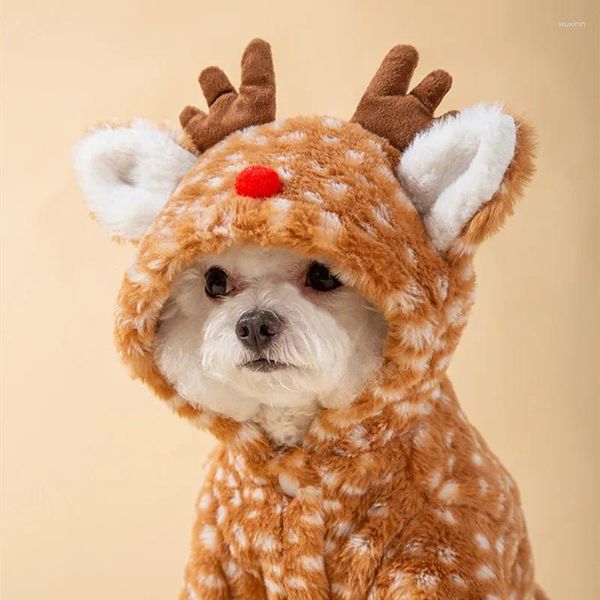 Vestuário para cães kawaii rena role-playing jacket roupas natal casaco quente gato gato inverno grosso festas de festa itens de animal de estimação