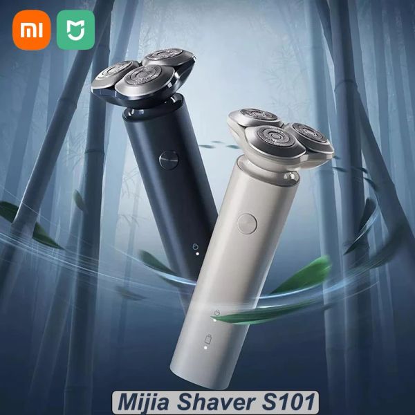Shavers xiaomi mijia shaver elettrico s101 trimmer barba rasoio rasoio a triplo taglio galleggiante taglio a secco a secco ipx7 wash