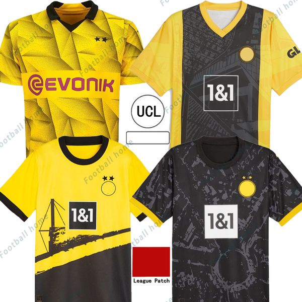 23 24 Dortmunds 50th Special Edition Soccer Maglie kit quarta 4a Sancho 2024 Haller Reus Moukoko Brandt Trikot Anniversary Shirt Football Saglie S - 4xl