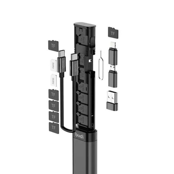 Hubs Budi Multifunktion Smart Adapter Kartenspeicher Data Kabel USB Box Universal Card Reader für iPhone Samsung USB Hub für Computer