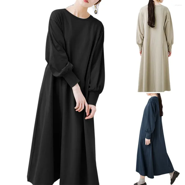 Abiti casual Autunno inverno taglie taglie da donna a loosereround culo caftan maxi t-shirt vestito vintage per donne