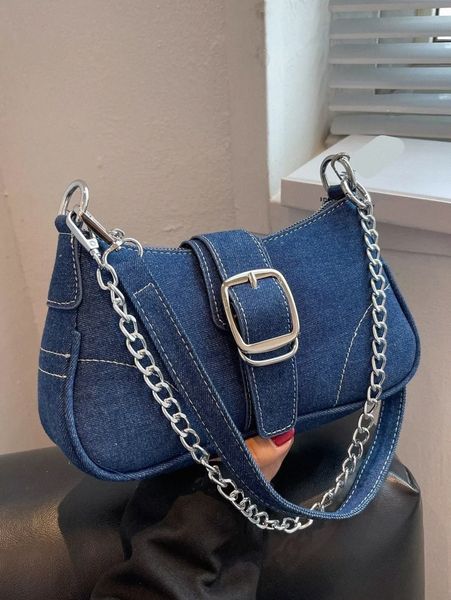 Kleine Design Jeans Bag Damen New Cross-Shoulder Bag Schulter Canvas Bag P4DF#
