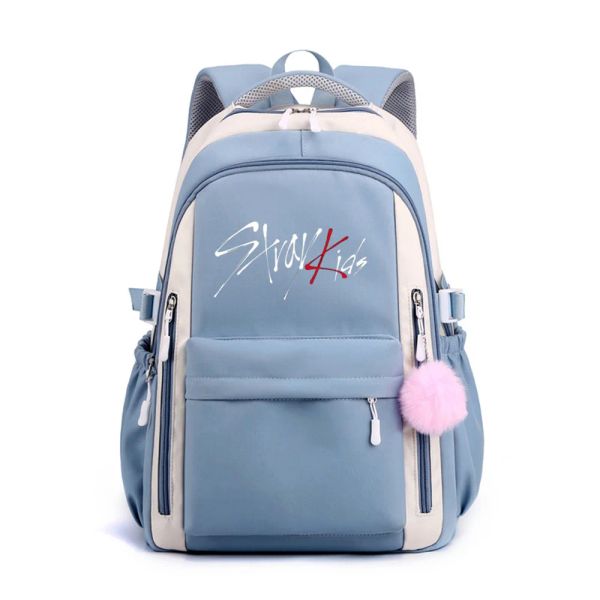 Bolsas Kpop Stray Kids Backpack School Bag Bag Bag à prova d'água Bolsa de cabelo Acessórios de cabelo Hyunjin Felix Banchan Coleção de presentes