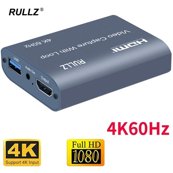 Scheda di acquisizione HDMI LENS con piastra di registrazione audio a audio a loop da 4K 60Hz Box da streaming live USB 2.0 1080p Grabber per PS4 Camera PC PC