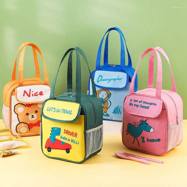 Bolsas de armazenamento saco de isolamento de desenhos animados bolsa de lancheira house house para meninas suprimentos de acampamento crianças