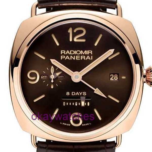 Pannerai assistir Luxury Designer Edition Watch Series Manual Mecânica Mecânica Placa marrom PAM ROSE PAM00395