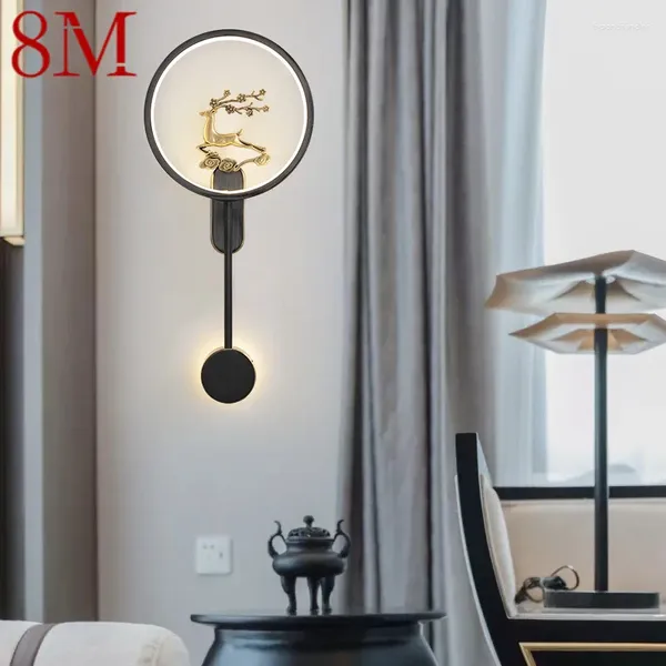 Стеновые лампы 8 М Современная лампа светодиодная винтажная латунная творческая тарелка для домашней гостиной и спальни кровати