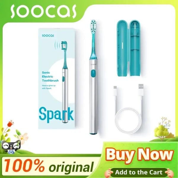 spazzolino da denti Soocas Spark Sonic Electric Dente Smasellazione a ultrasuoni per pulizia a ultrasuoni con testa di spazzolino da denti sostitutivo portatile