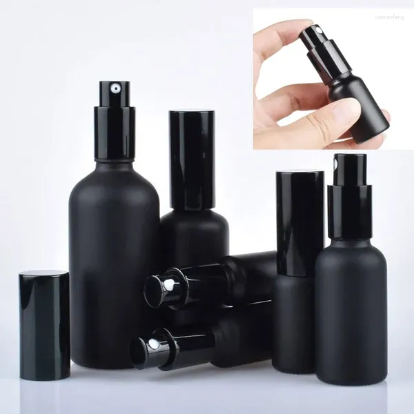 Dekorative Figuren 100-300pcs Spray Lotion Pumpe Flasche Schönheit Schwarze Glasflaschen ätherische Öl Nebel Behälter Hülle nachfüllbare Reise