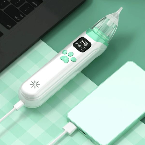 Aspiradores# Electric Baby nariz pó limpador de pó de pó ajustável Cleante nasal com 3 bocais de silicone 3 níveis de sucção para recém -nascidos