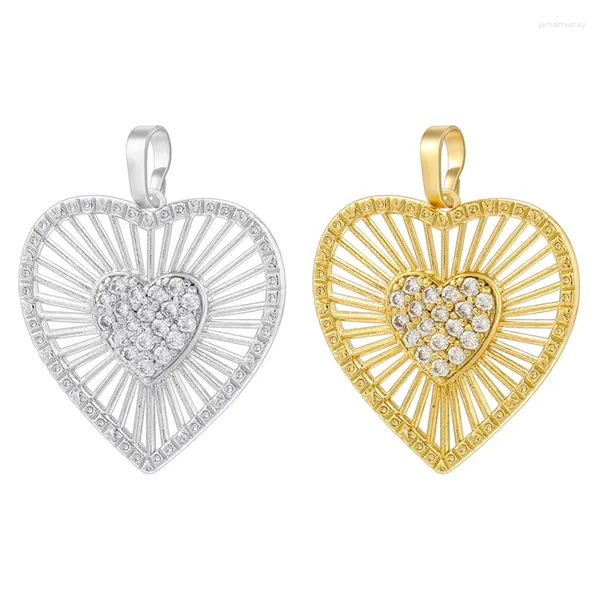 Charms Zhukou 18k золота с кубическим цирконием Heart Girl Two Colors Ladies DIY Ювелирные ювелирные украшения могут быть оптовыми: VD1481