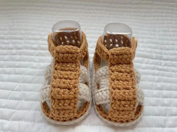 Erste Wanderer Schöne geborene Socken Baby Baumwolle gestrickte Schuhe männliche weibliche Sandale Sommer Strand Wolle handgefertigtes Walker Bett