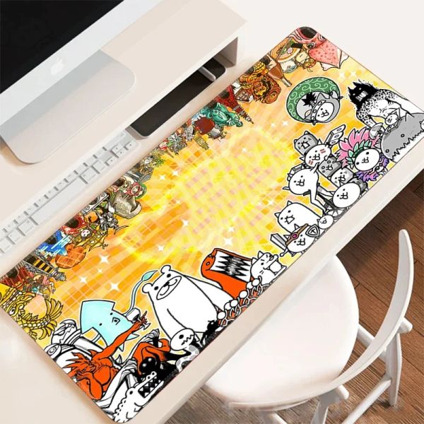 Pads Gaming Mouse Pad Gamer Battle Cats PC Кабинеты игр офисные аксессуары Mouseepad Anime Computer Stay Dest Matboard Mats xxl