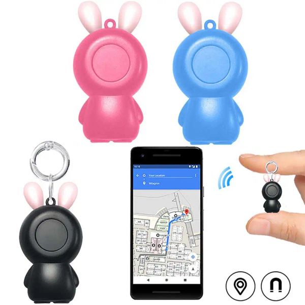 Trackers Rabbit Smart GPS Tracker Key Finder Localizzatore Wireless Bluetooth Anti Lost Alarm Sensor Dispositivo per bambini PETS Dog Key Bicycle Car