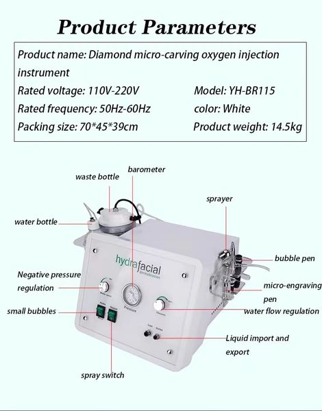 Hydro Wasser Aqua Peel Dead Cleaning Mikrokristall Hydra Diamond Dermabrasion Aqua Peeling Facial Beauty Machine