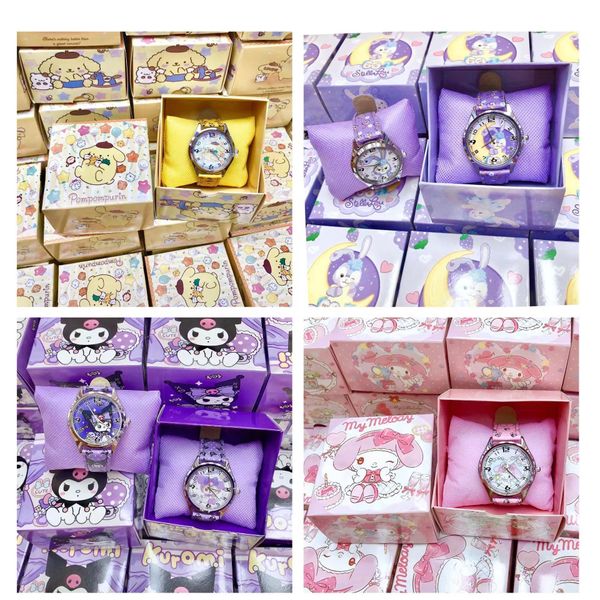 2024 NEWKUROMI Cartoon Cat Student Orologio piccante con Diamond Bow Womens orologio Elemento di cartone animato Mizuo Orologio in pietra di ferro Mizuo