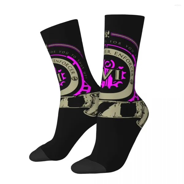 Meias masculinas Retro Vi Logo Crazy Compressão Unissex Arcano da League de Legends Street Style Padrão Impresso Happy Crew Sock