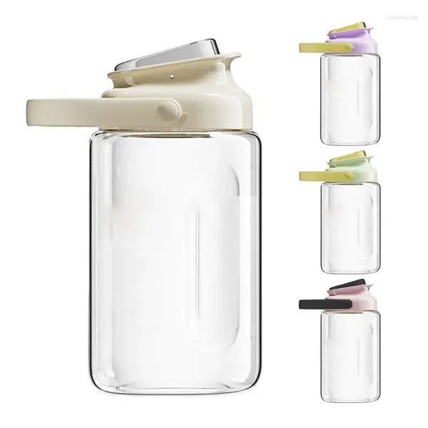 Wasserflaschen luftdichte Getränkekrug Langlebiger Pressebehälter Kühlschrankkrug mit Deckel tragbarer kaltes Jar Küche Kühle Eimer für Zuhause