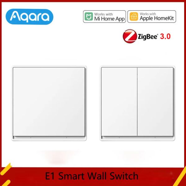 Controllo Aqara E1 Smart Wall Switch E1 ZIGBEE/ZIGBEE 3.0 Smart Home Tasto Wireless Interruttore di fuoco Fire senza neutro con mela Mihome