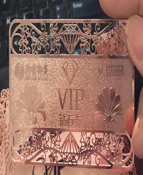 100 pccslothight di qualità personalizzata in acciaio inossidabile inossidabile carta d'oro e carta da visita dorata per CEO VIP Wedding Blank Metal Tags6653314