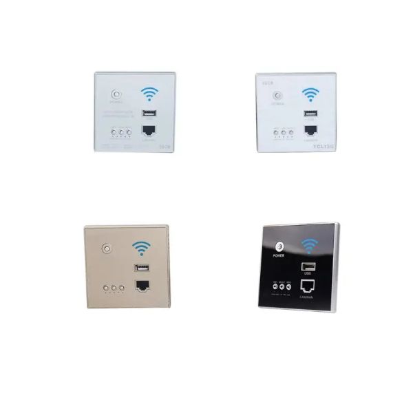 Plugues 300Mbps 220V Power AP Relay Smart Wireless WiFi Repeter Extender Wall Incorporado Painel de roteador de 2,4 GHz Soquete USB