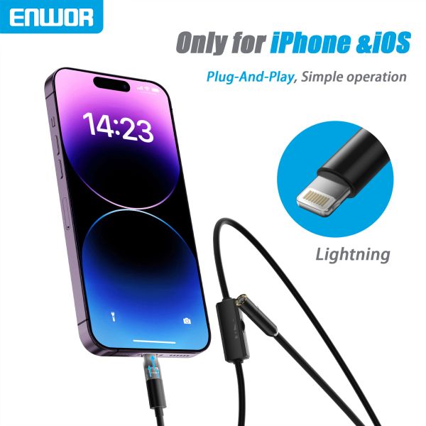 Kameralar İPhone için Endoscope ios ios iPad Kamera Kanalizasyon Teftiş Kameralar Endoskopik Borescope Su geçirmez HD Lens 960p Çek Araba için