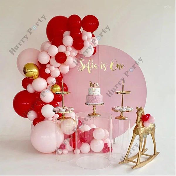 Decoração de festa 1 conjunto de aniversário rosa Balão Garland Arch Kit Red LaTex Air Balloons