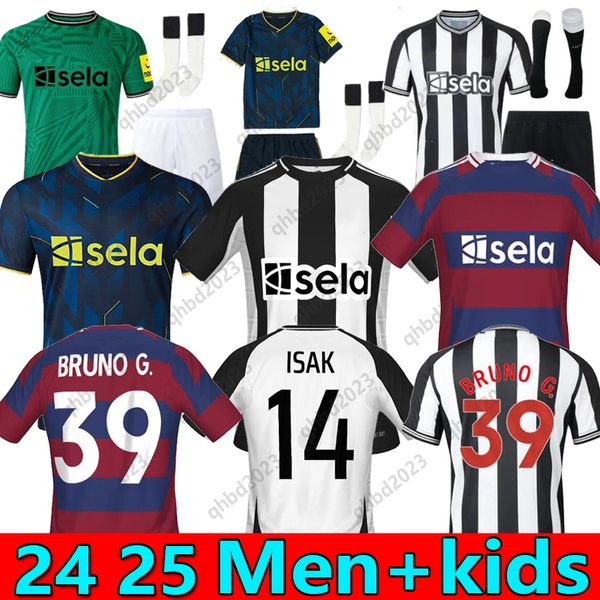 S-4xl 23 24 Jerseys de futebol Tonali Almiron New Castle Trippier Bruno G. 2023 2024 Joelinton futebol T Tamis de mamãe Isak nufc