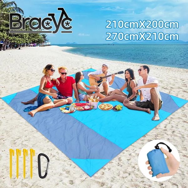 Su geçirmez plaj paspası büyük açık kamp paspası battaniye katlanır kum ücretsiz cep yatak taşınabilir hafif piknik mat 240416