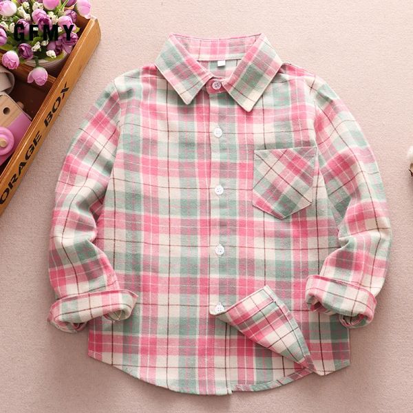 Camisetas de camisetas GFMY Hot Sale Boys Shirts Classic Casual Plaid Flannel Cirtas para crianças por 212 anos