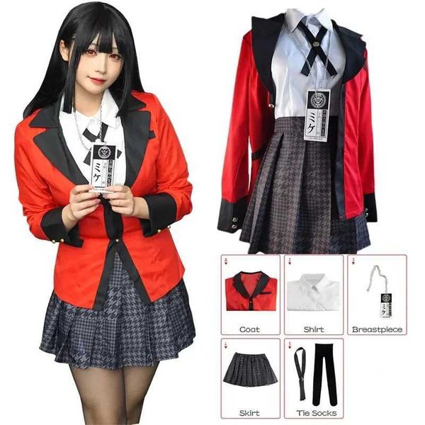 Costumi di anime Anime Kakegurui Jabami Yumeko Cosplay Come sallicine Sayaka Gambler Compulsive Girling Japanese School Girls JK Uniform Hallown Y240422