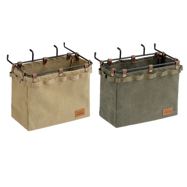 Bolsa de armazenamento de camping de churrasqueiras penduradas para piqueniques de mesa de mesa ao ar livre Bolsa lateral de piqueniques transportar churrasqueira ferramenta de armazenamento de armazenamento