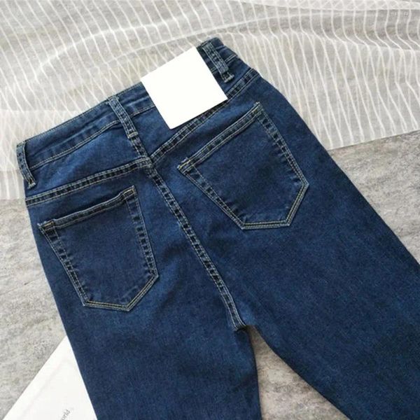 Женские брюки Женщины твердые джинсы скинни Стильная джинсовая слаба