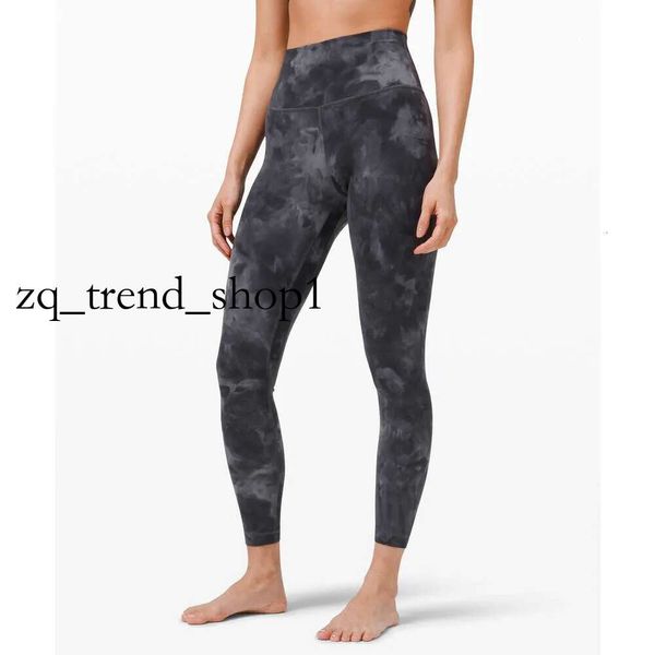 Lu Lu Yoga Yoga High Waist Tie Dye Sports Pants High Waist Accollo leggings Leggings Controllo Tummy Allenamento Leggings 4 Way Tigh Lemon 57