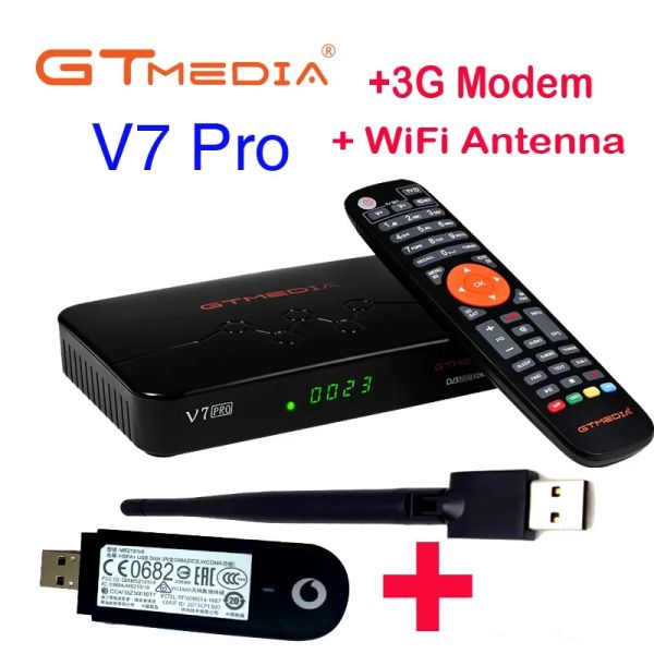 Receptores 20pcs/lote gtmedia v7 pro combo dvbt2 DVBS2 Receptor de satélite H.265