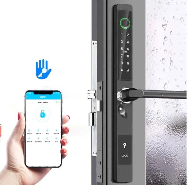Control ttlock App Control Design Slim Design Dispronta digitale Porta scorrevole Porta in alluminio Lock Smart Door Dot
