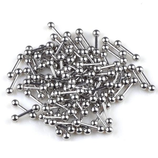 20 pcslot Edelstahl Zungenohrringe Bars Langhantel für Frau Mann Unisex Körper Piercing Schmuck Großhandel Y240409