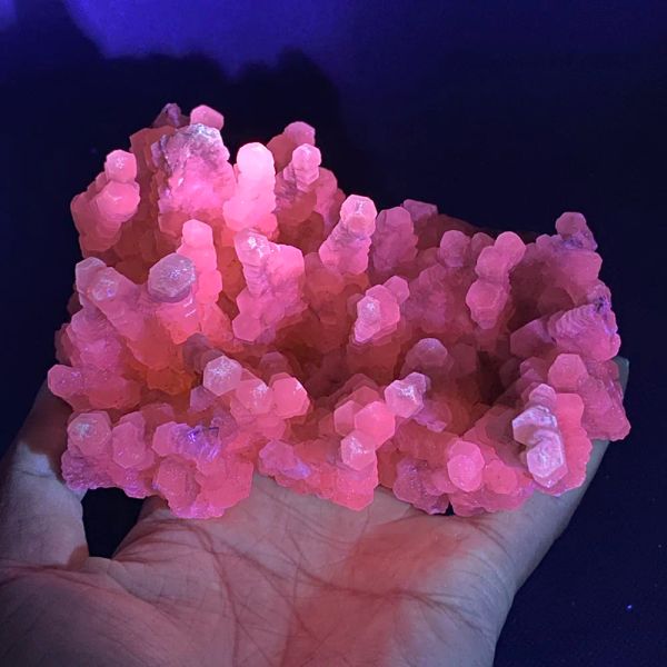 PENDANTI 100% Calcite da torri naturali (con fluorescenza) GEM di cristallo grezzo minerale