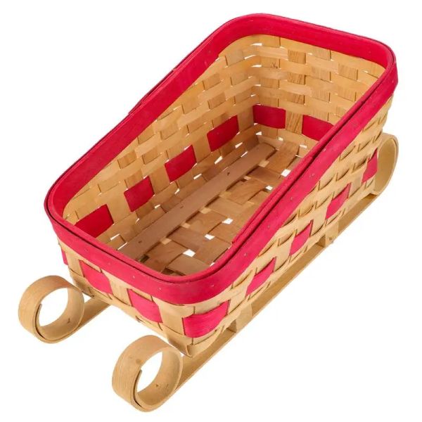 Cestas de lengal de natal forma de armazenamento cesto de bambu pão bolo de frutas servir bandeja festival de festival de mesa decoração