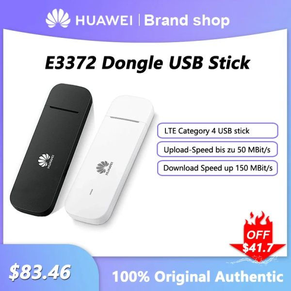 Маршрутизаторы разблокировали Huawei E3372 Modem 4G Wi -Fi SIM -карта 150 Мбит / с Dongle USB Stick Mobile Broadband Pocket Router для домашнего офиса