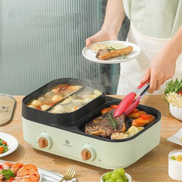 Multicokers 1500 Вт электрики Hot Pot Yuanyang Pot Multifunction Высокая емкость 3L Электрическая плита.