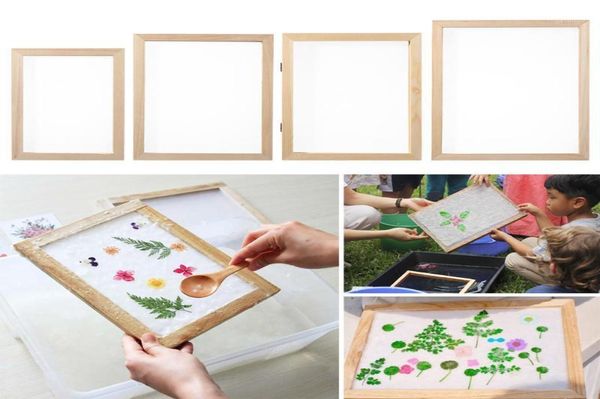 Diğer Sanatlar ve El Sanatları Çoklu Ahşap Kağıt Yapımı Kalıp Çerçevesi Diy Kağıt Yapımı Ekran Kurutulmuş Çiçekler El Scraft Feet Kalıp 9834168