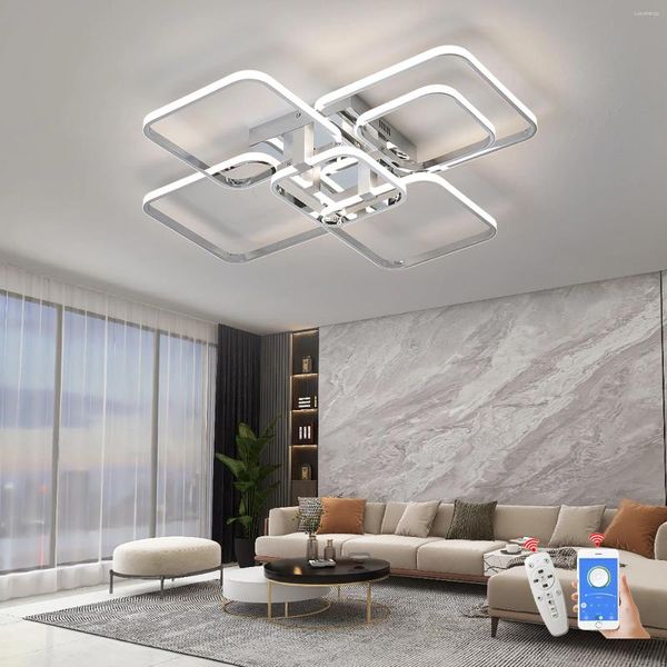 Avizeler Modern LED Avizesi Altın/Krom Dökülebilir Tavan Işığı Yaşam/Bedrm/Mutfak Uzaktan Kumandası