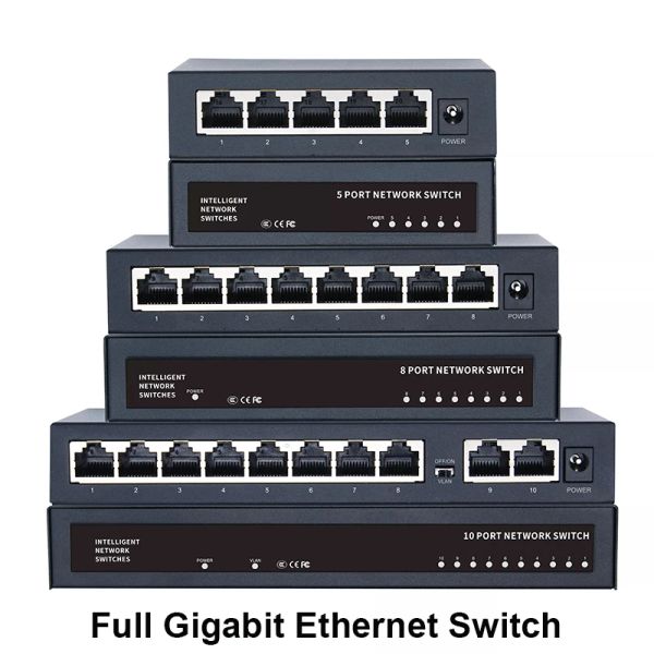 Switches Mini Gigabit Switch 5/8/10port Ethernet Network Switch Plug und 1000 Mbit/s Fast RJ45 Switcher LAN Switching Hub -Adapter ab.